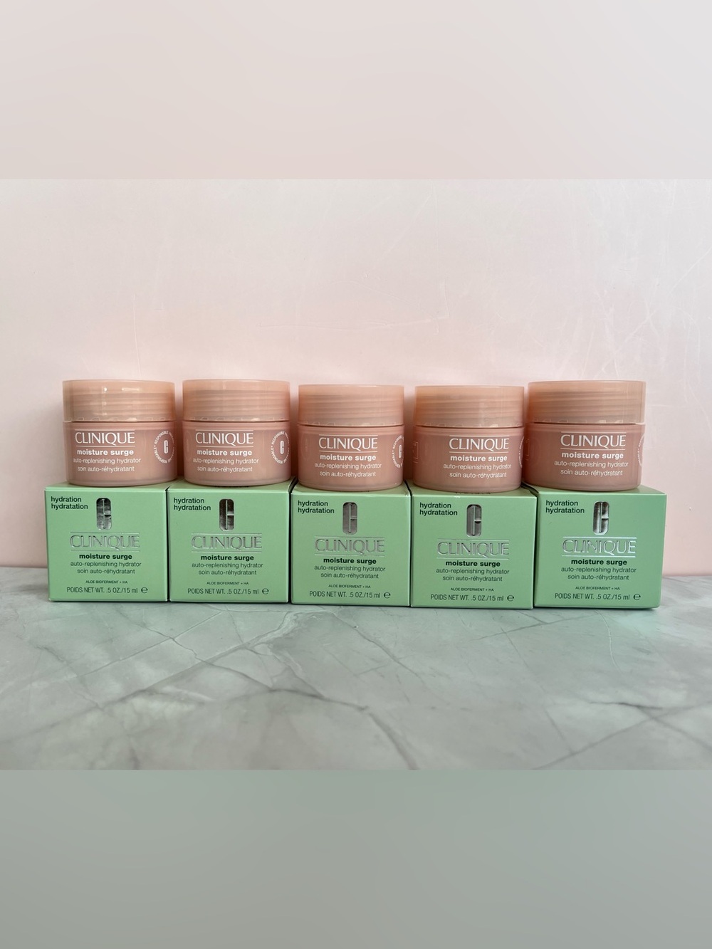 5 PCS Clinique moisture surge auto-replenishing hydrator 15ml*5=75 mL